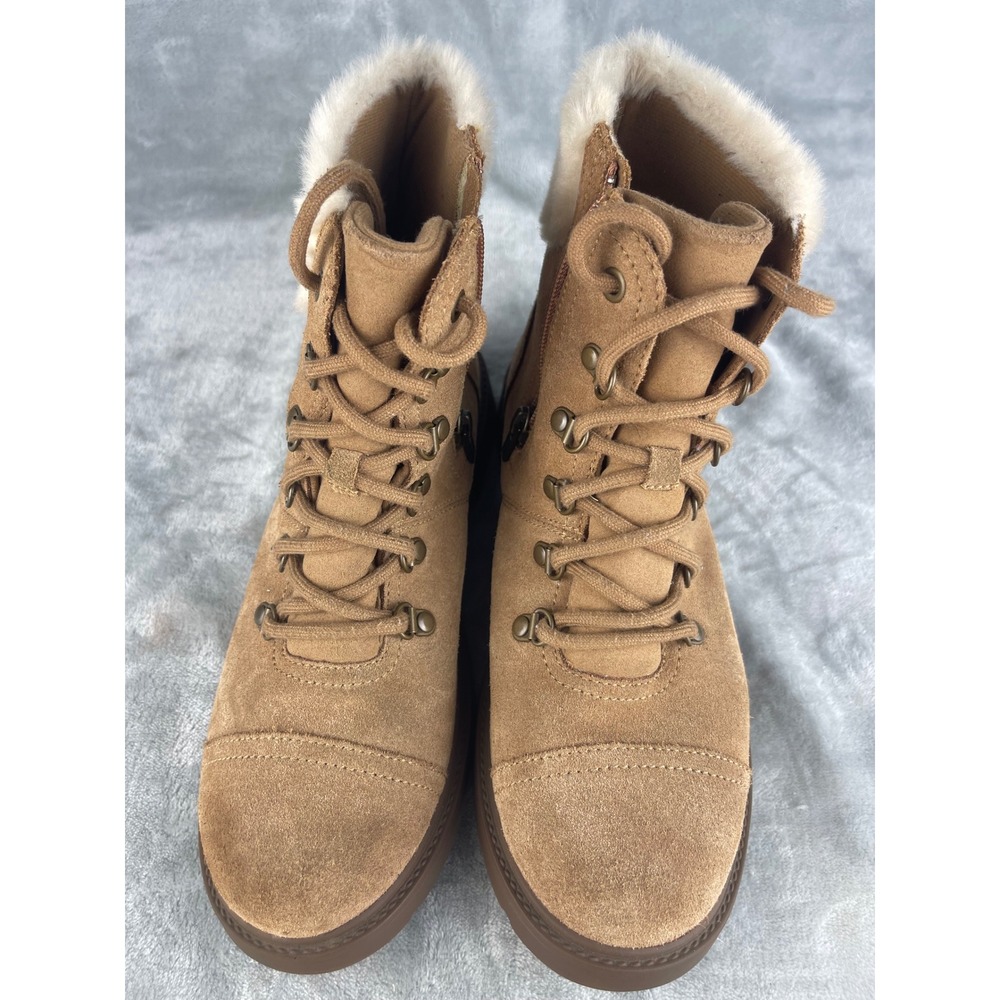 UGG Lakesider Heritage Mid Boots Womens 6 Chestnut Excellent Suede Faux Fur Zip - Picture 3 of 8